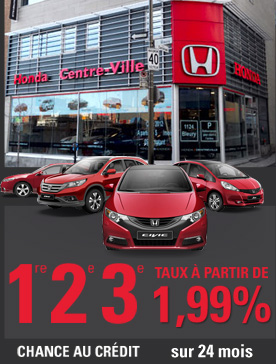 Chance au crédit chez Gravel Honda Centreville